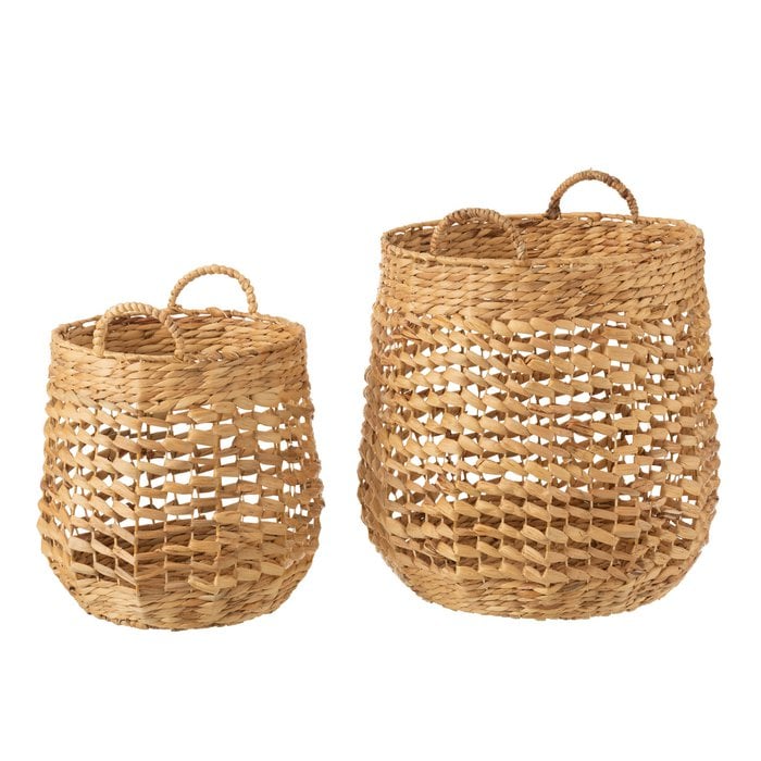 J-Line – Körbe „Won“ (Wasserhyazinthe, Natur, 2er-Set)