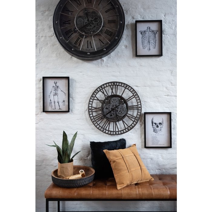 J-Line - Uhr 'Radars Roman Numerals' - Grau (60cm)