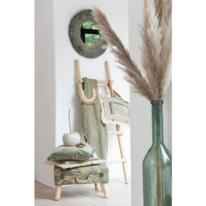 J-Line - Leinenplaid 'Aarhus' (200x150cm, Olivgrün)