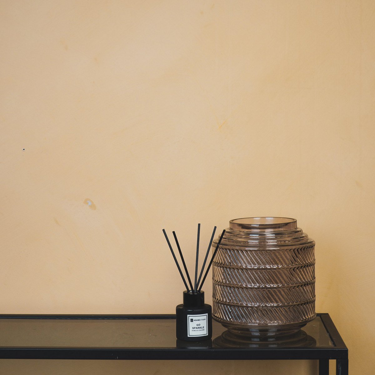 Housevitamin - Vaas - Patroon - Glas - Smokey - 16x16cm