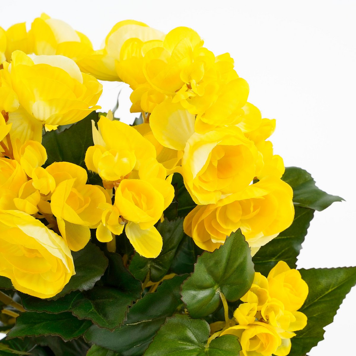 Mica Decorations - Begonia Kunstplant in Bloempot Stan - H30 x Ø25 cm - Geel