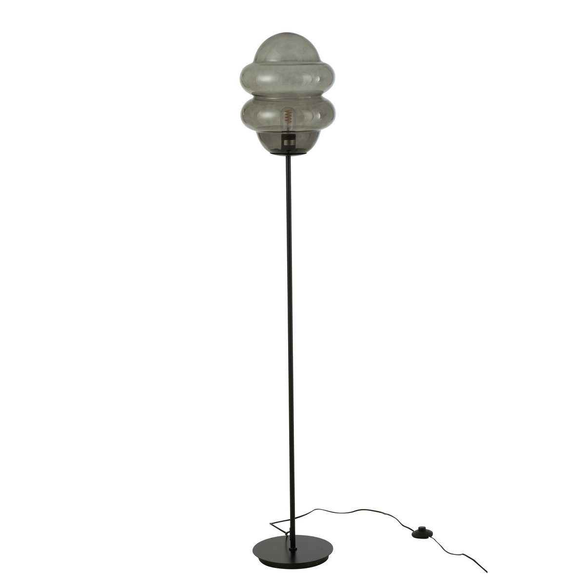 J-Line - Staanlamp Honinglepel Glas Grijs