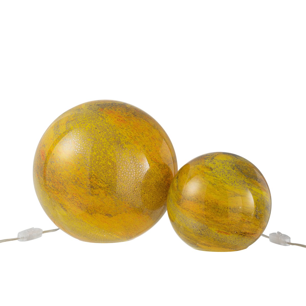 J-Line - Lampe Dany Stripes Rund - Glas - Gelb - Groß