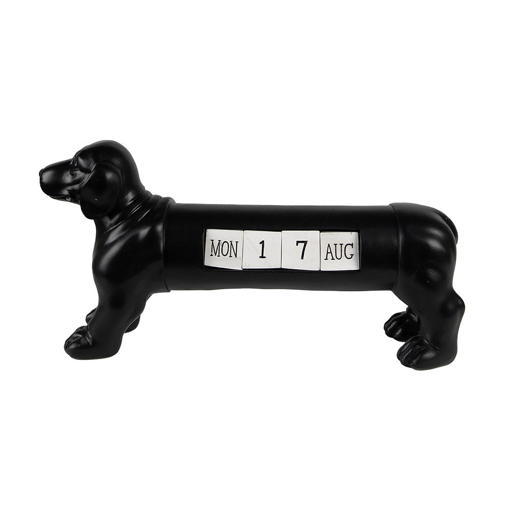 Clayre & Eef - Kalender 'Hond' (Zwart, 31cm)