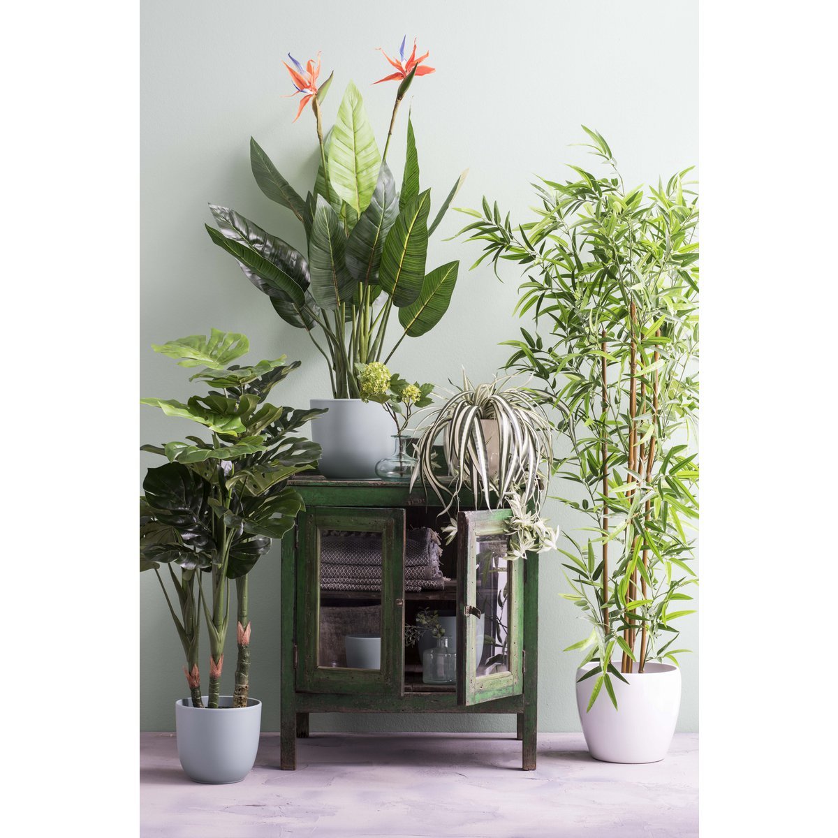 Mica Decorations - Strelitzia Kunstplant - H110 x Ø60 cm - Groen