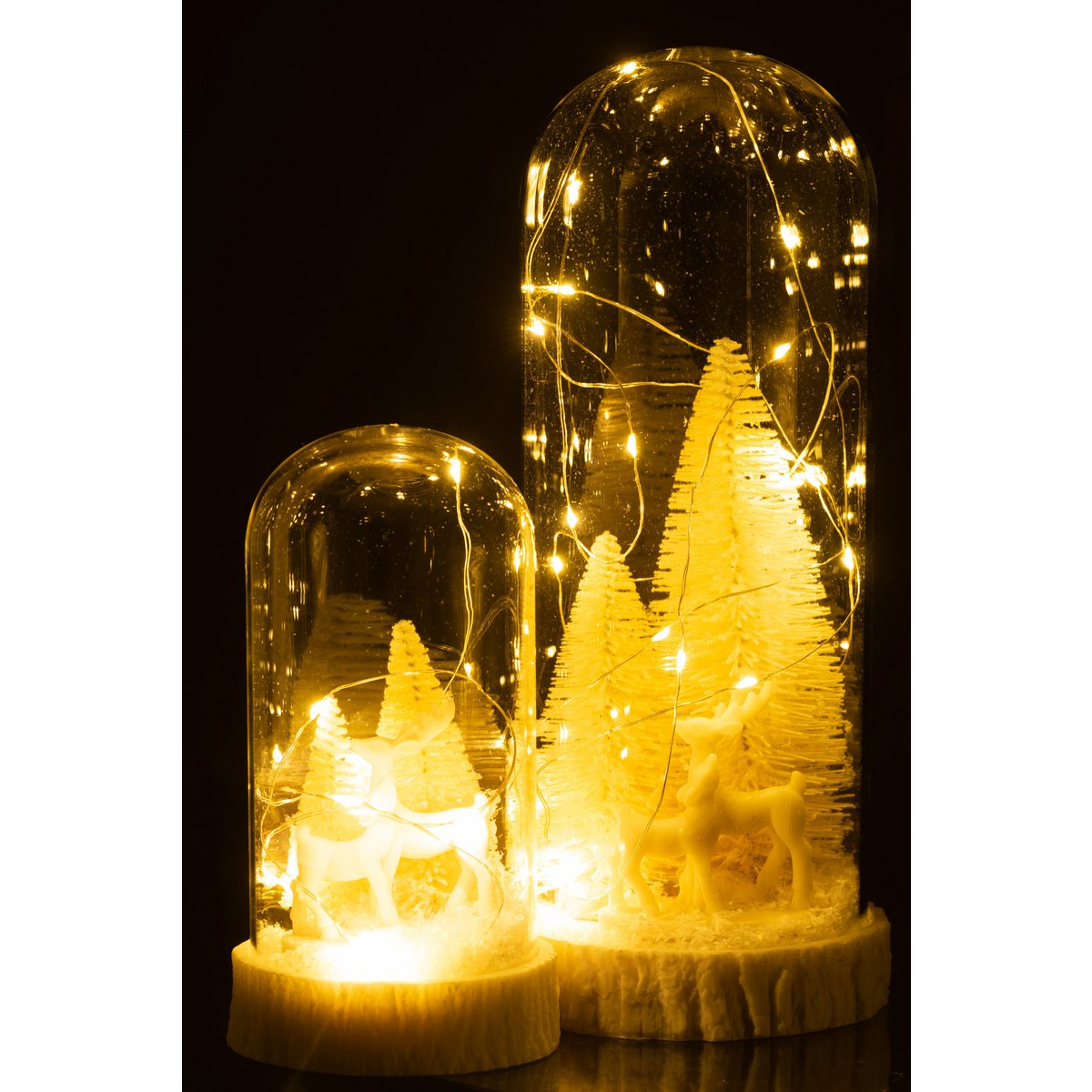 J-Line - Decoratie Stolp Hoog Herten - Glas/Resin - Wit - LED - Large