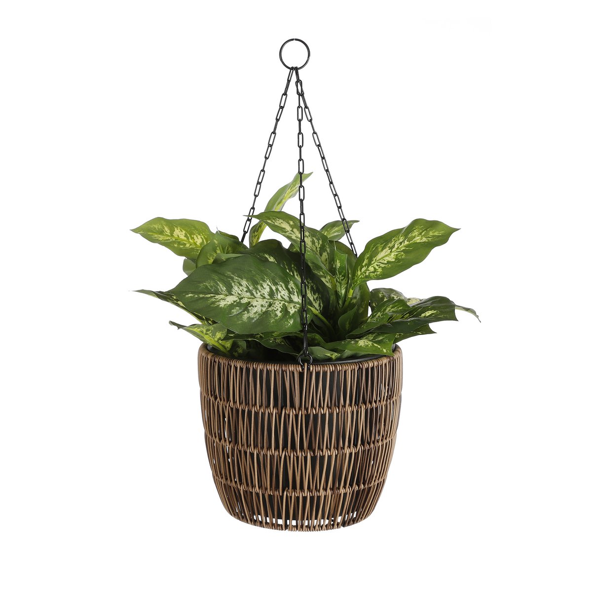 Mica Decorations - Dieffenbachia Kunstplant in Bloempot Stan - H40 x Ø30 cm - Groen