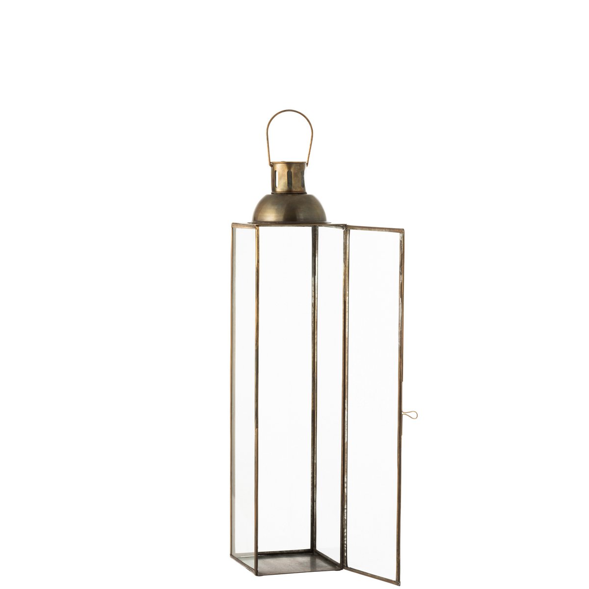 J-Line - Lantaarn Hoog Antiek - Glas/Ijzer - Brons - Small