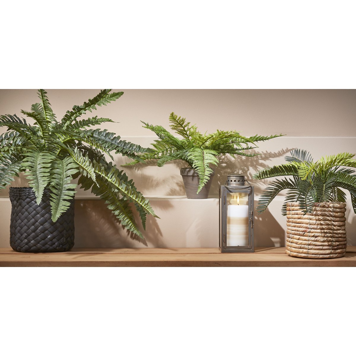 Mica Decorations - Cycas Palm Kunstplant in Bloempot Stan - H37 x Ø44 cm - Groen