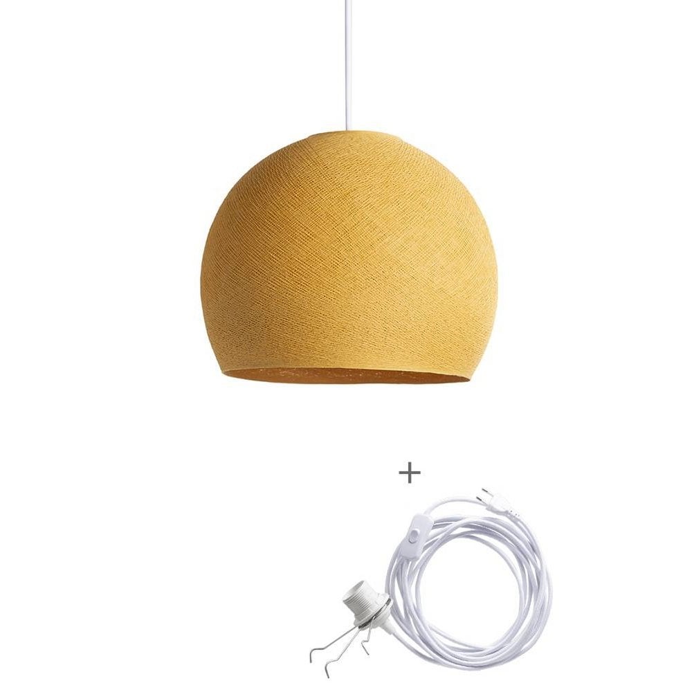 Cotton Ball Lights - Wandering Lamp Driekwart - Mustard - 36 cm (L)