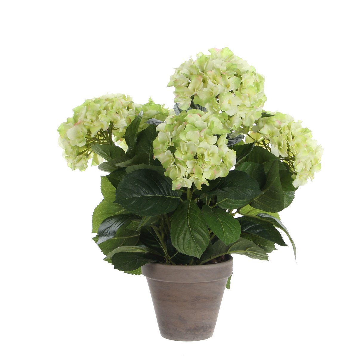 Mica Decorations - Hortensia Kunstplant in Bloempot Stan - H45 x Ø45 cm - Groen