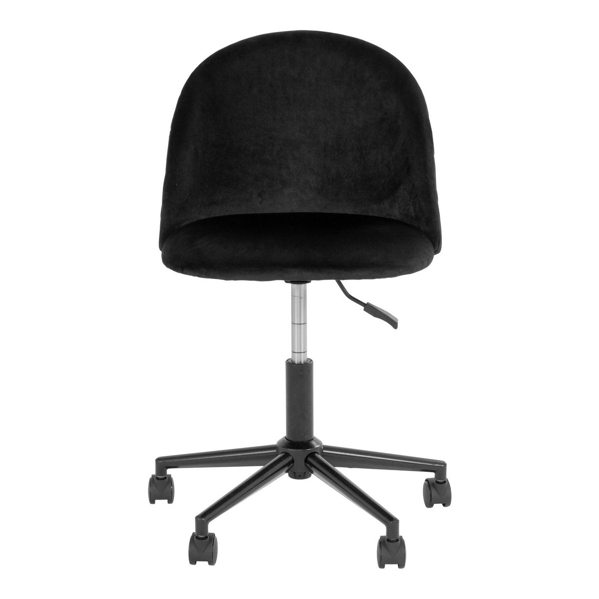 House Nordic - Geneve Office Chair - Bureaustoel in fluweel, zwart met zwarte poten, HN1207