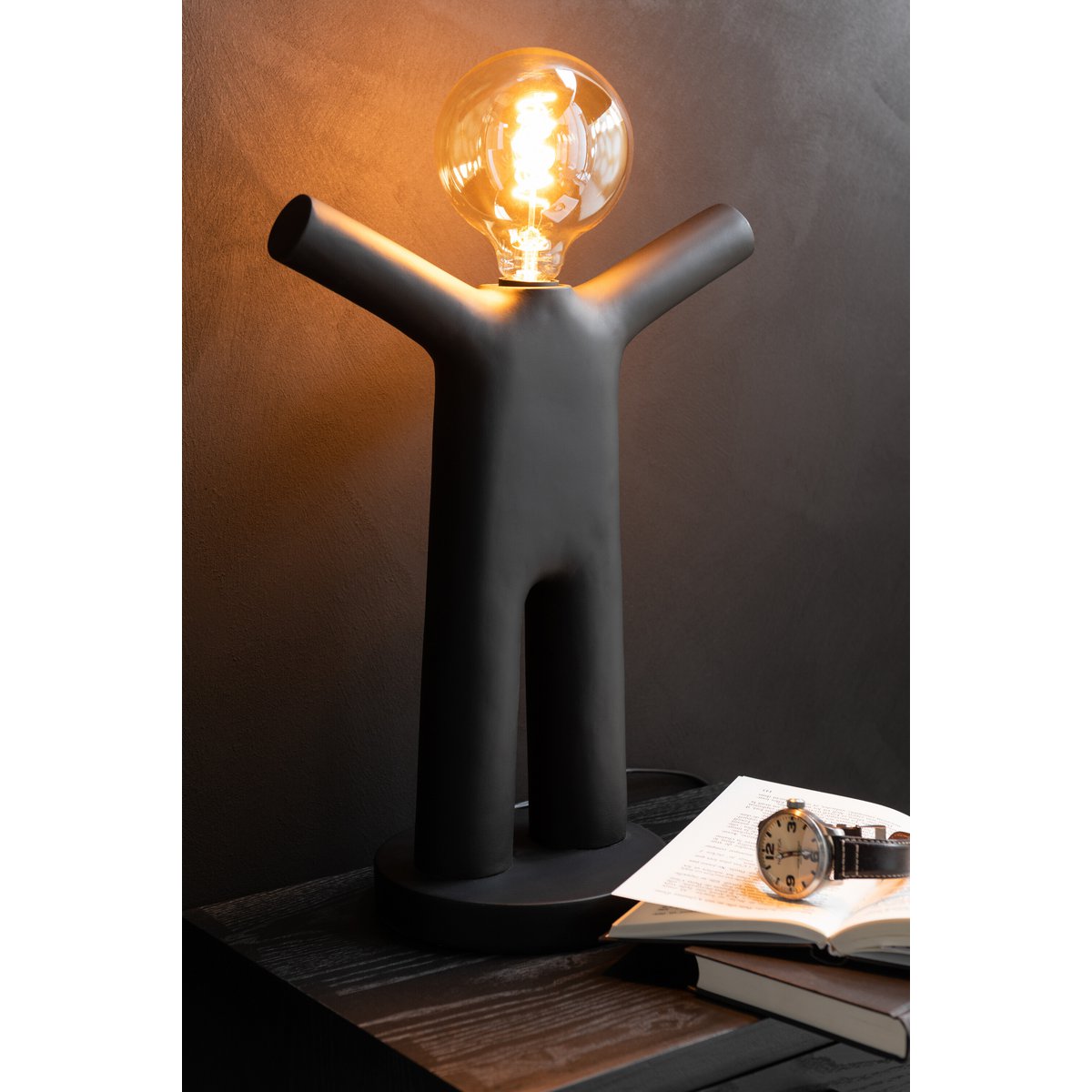 J-Line - Lamp P'Tit Maurice - Polyresin - Zwart