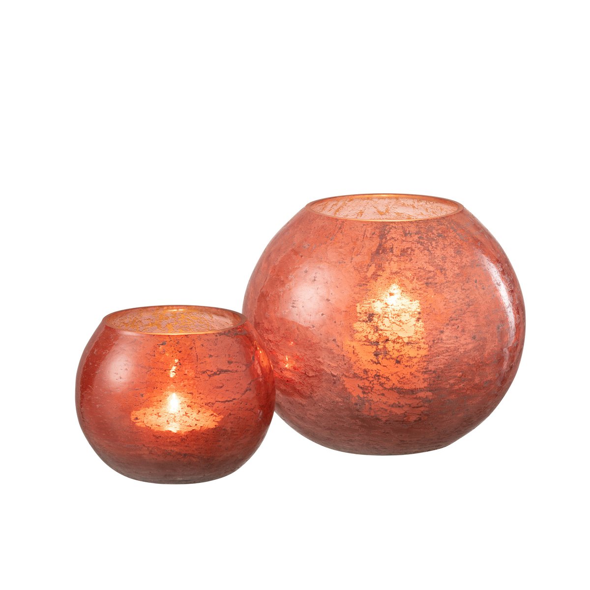 J-Line - Lantaarn Nuria Bal - Glas - Terracotta - Groot