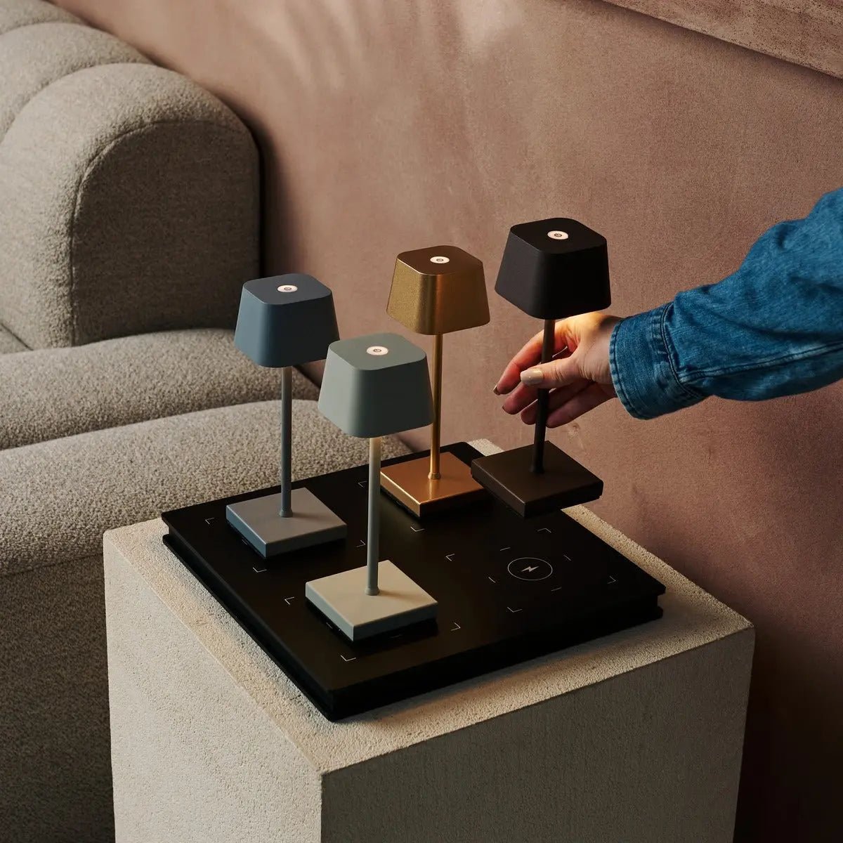 Tavellio-Amsterdam - Sarphati Mini Gold - Draadloze tafellamp