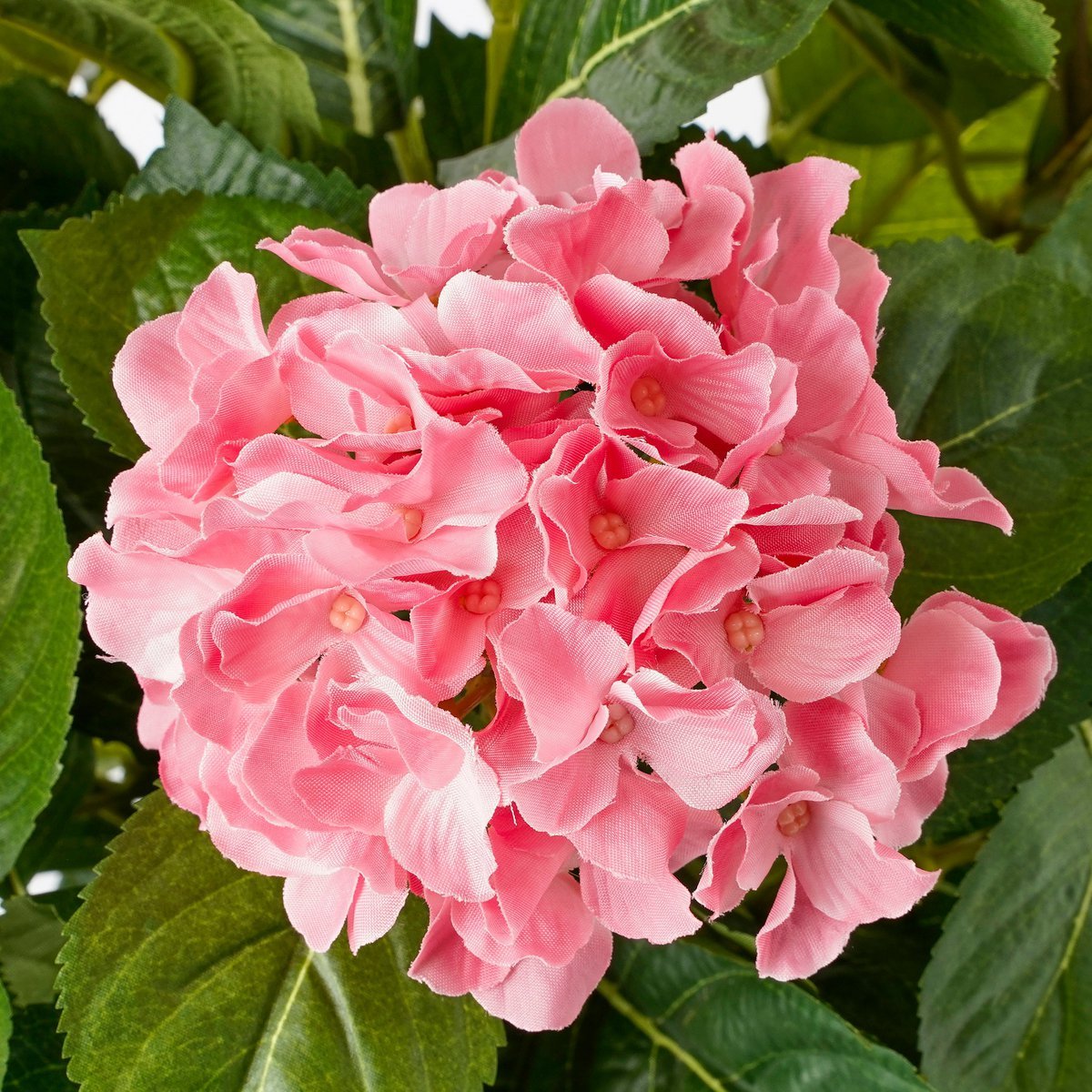 Mica Decorations - Hortensia Kunstplant in Bloempot Stan - H45 x Ø45 cm - Roze