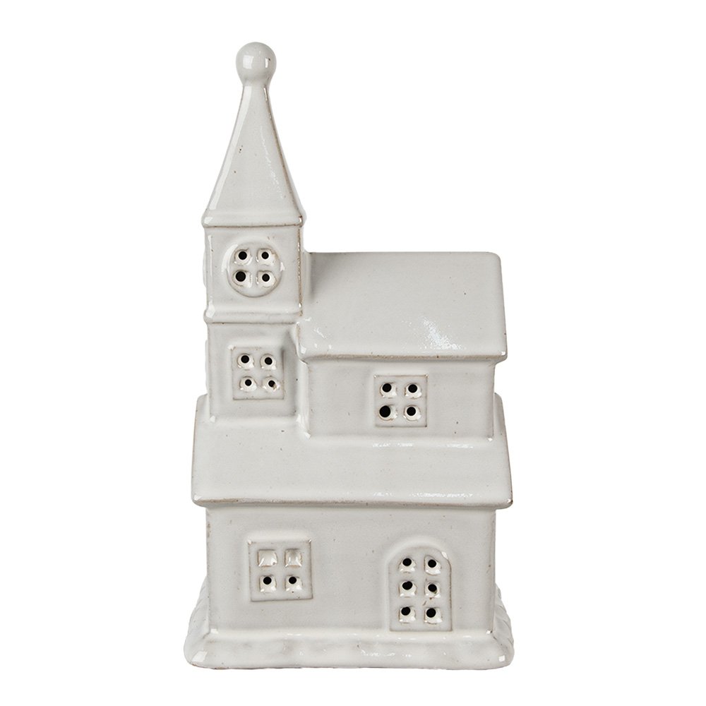 Clayre & Eef - Decoratief figuur met LED 'Kerk' (23cm)