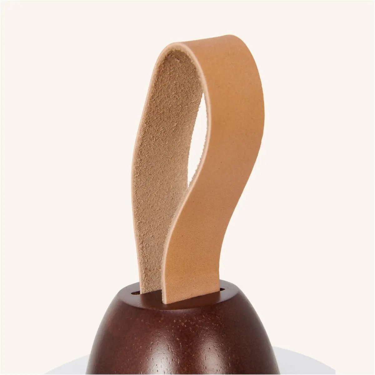 Tavellio-Amsterdam - Liv donkerbruine oplaadbare lamp – leren band, dimbaar, draadloos