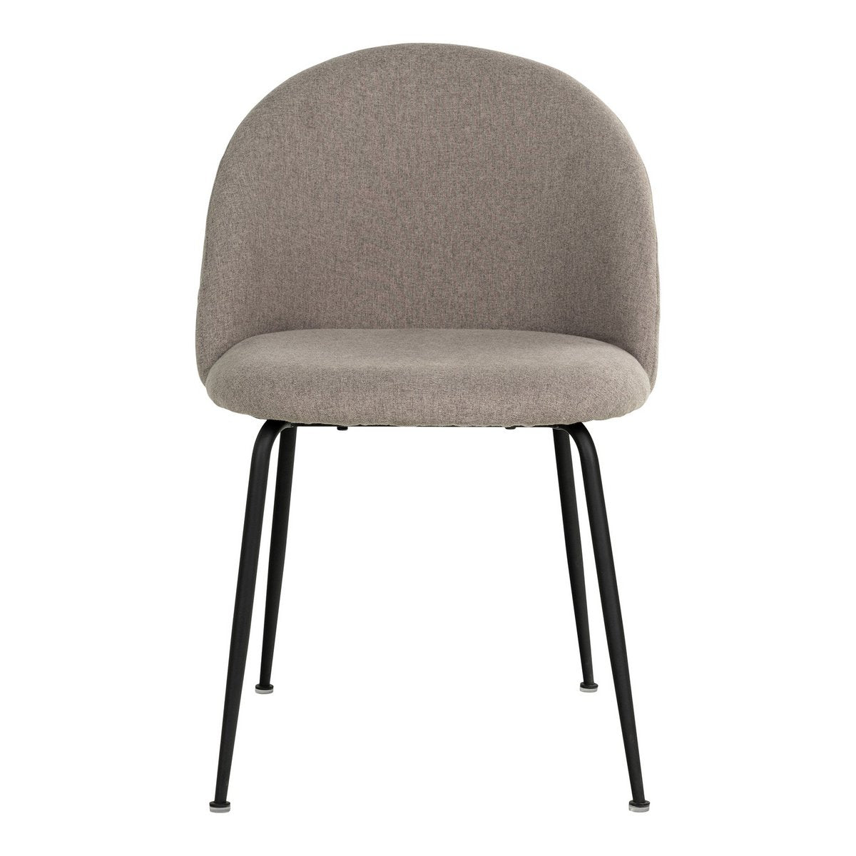 House Nordic - Geneve Dining Chair - Eetkamerstoel, steen met zwarte poten, HN1231 - set van 2