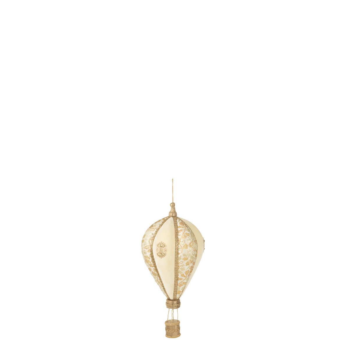 J-Line - Decoratieve hanger 'Heteluchtballon' (Wit/Goud, Maat S)