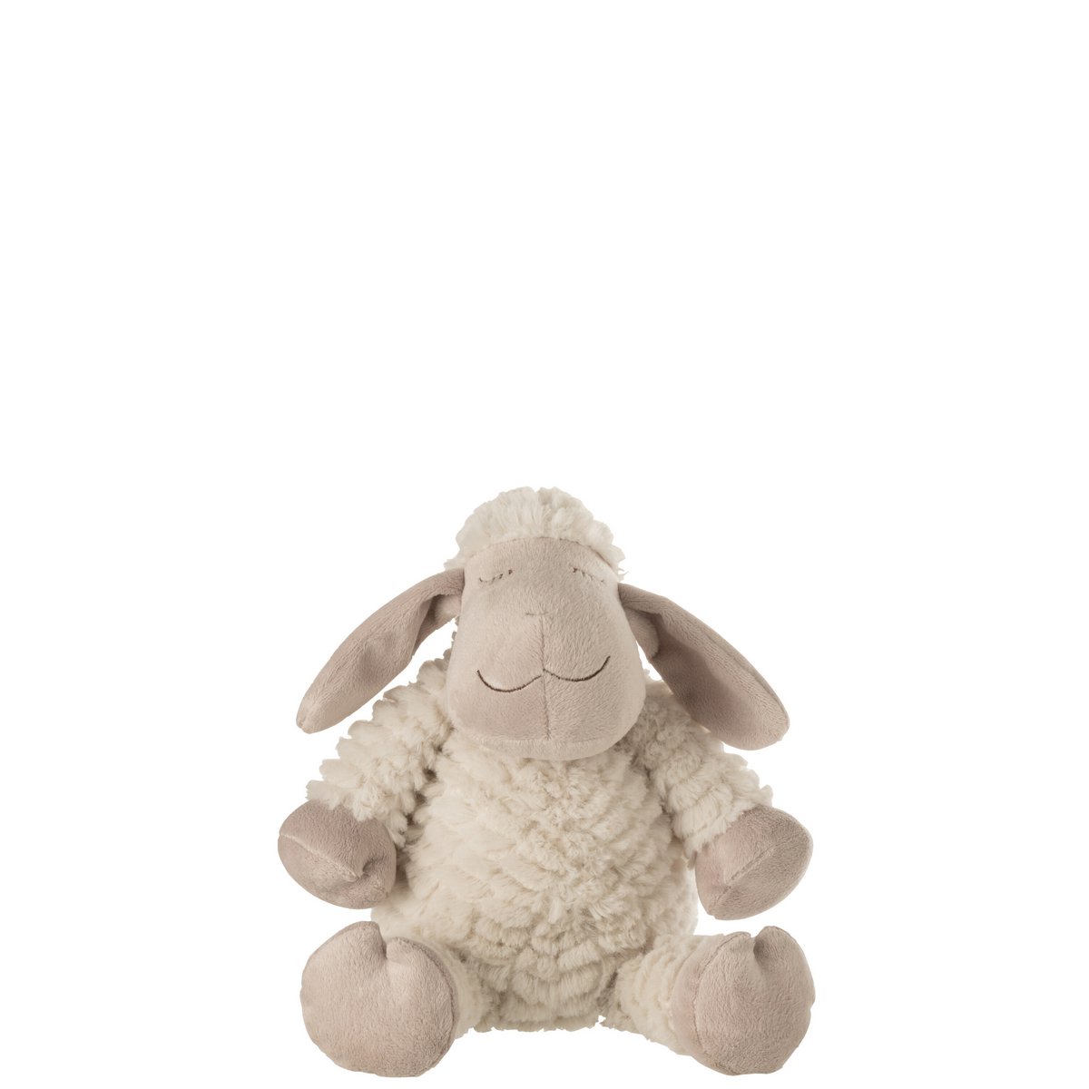 J-Line - Schaap Pluche Textiel Wit/Beige Small