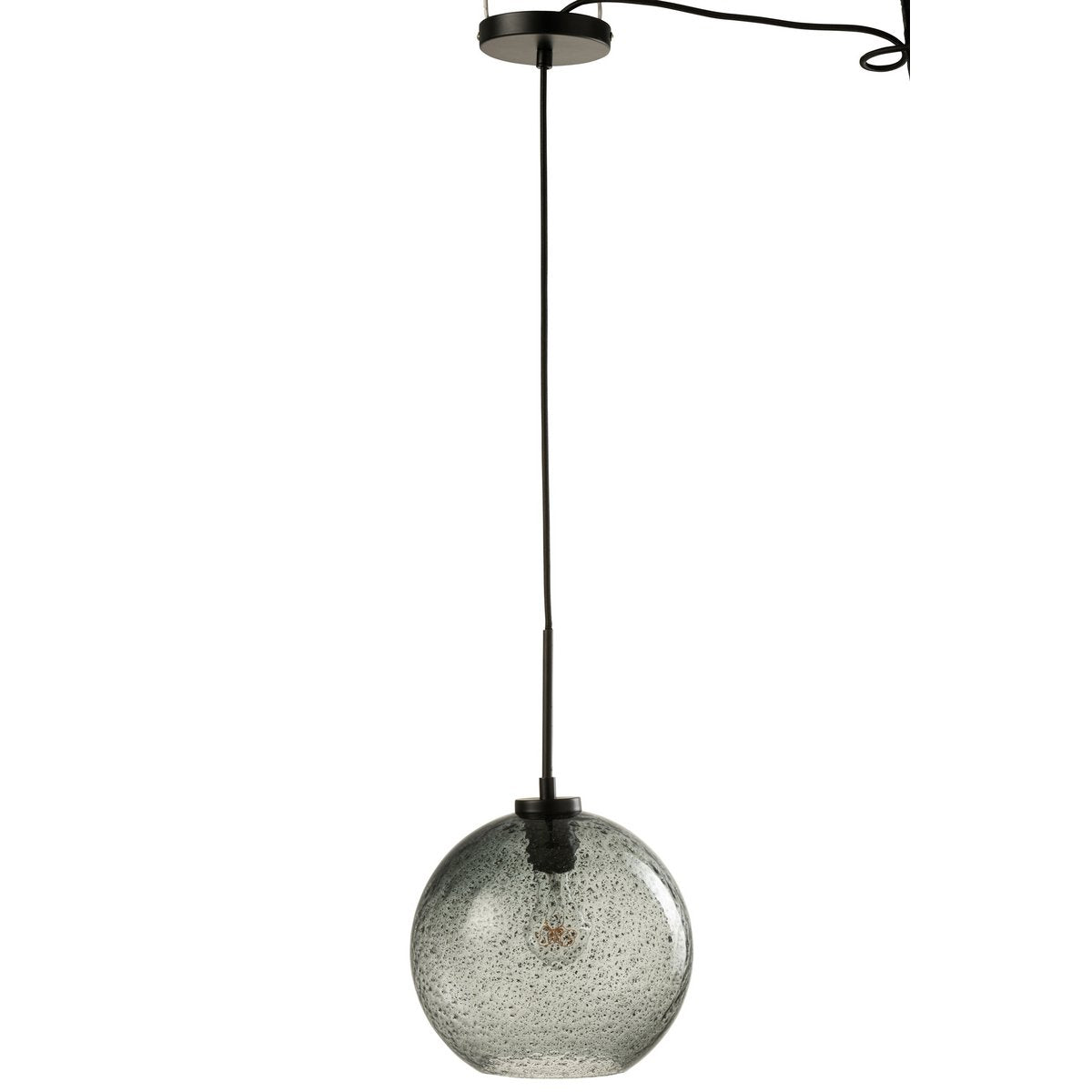 J-Line - Spikkel Bol Hanglamp - Glas - Grijs - L