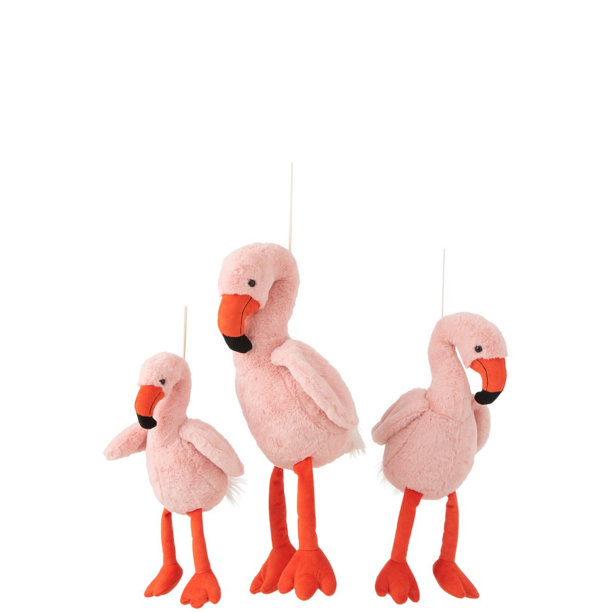 J-Line - Flamingo Pluche Roze/Oranje Large