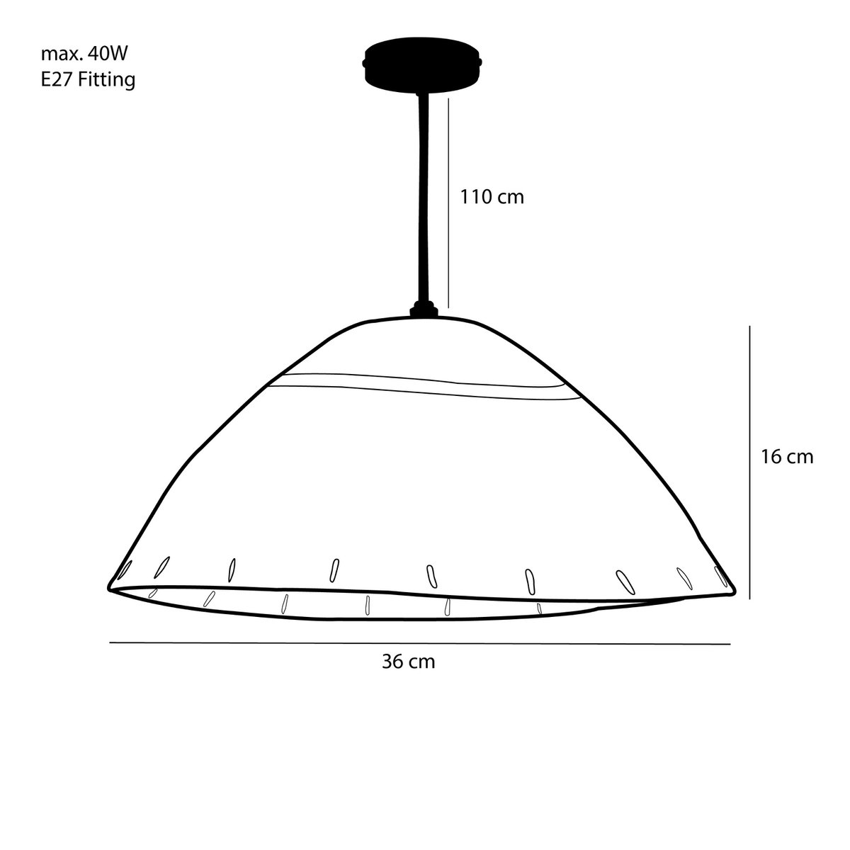 Mica Decorations - Joulz Hanglamp - H16 x Ø36 cm - Jute - Lichtbruin