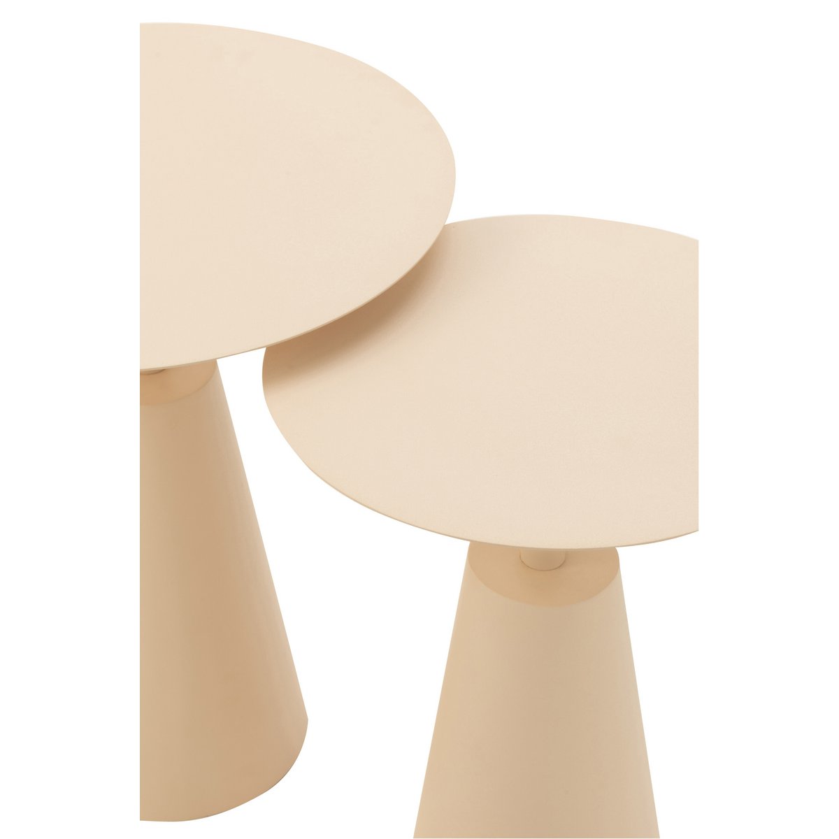 J-Line - Bijzettafel 'Round' (Set van 2, Beige)