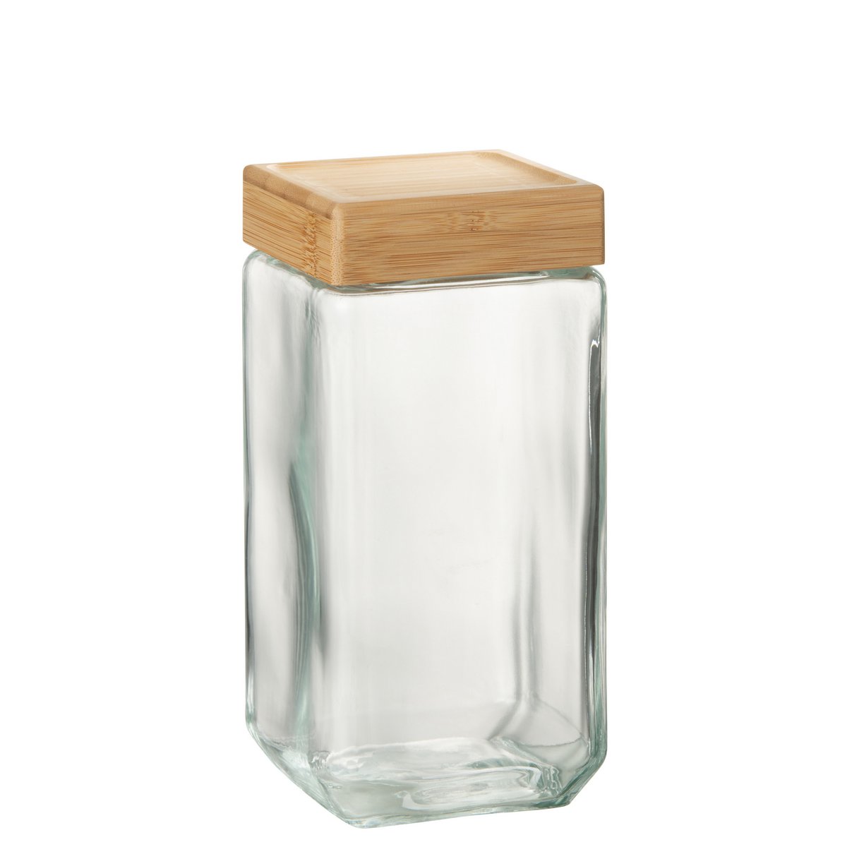 J-Line - Pot In Glas Brad Glas/Bamboo Transparant/Naturel Extralarge