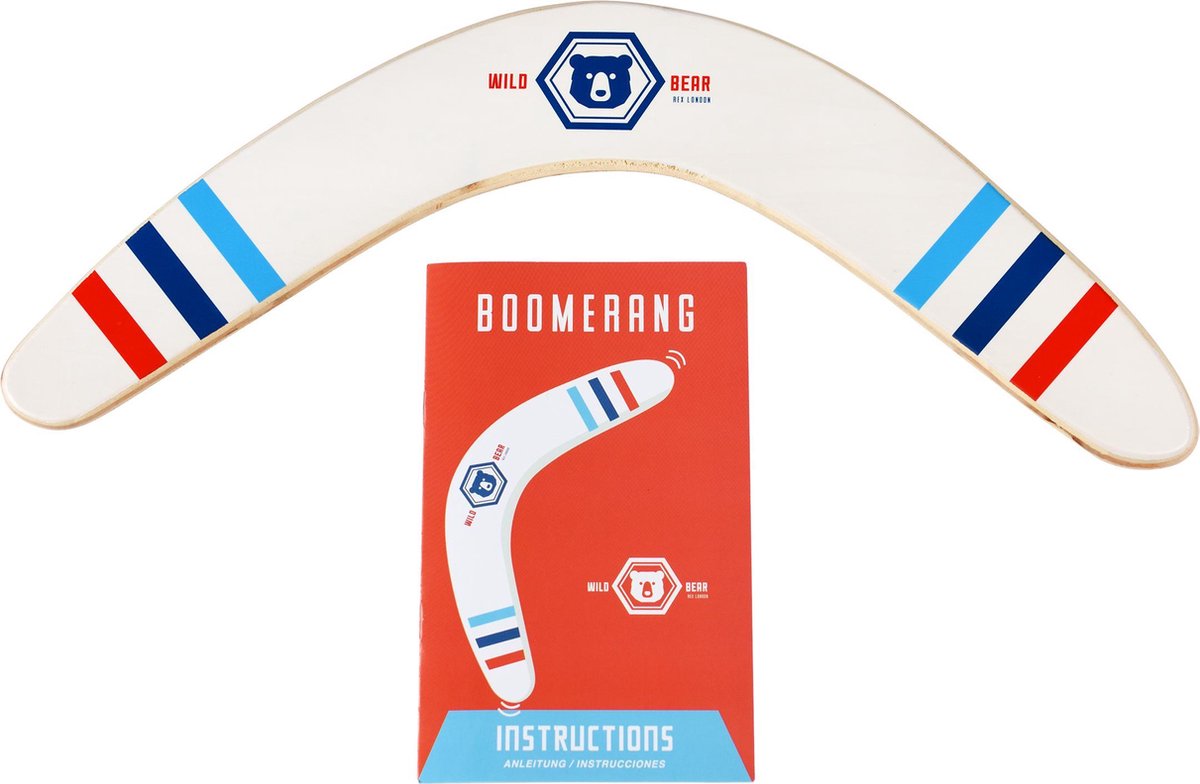 Rex London - Boomerang van hout 'Wild Bear'