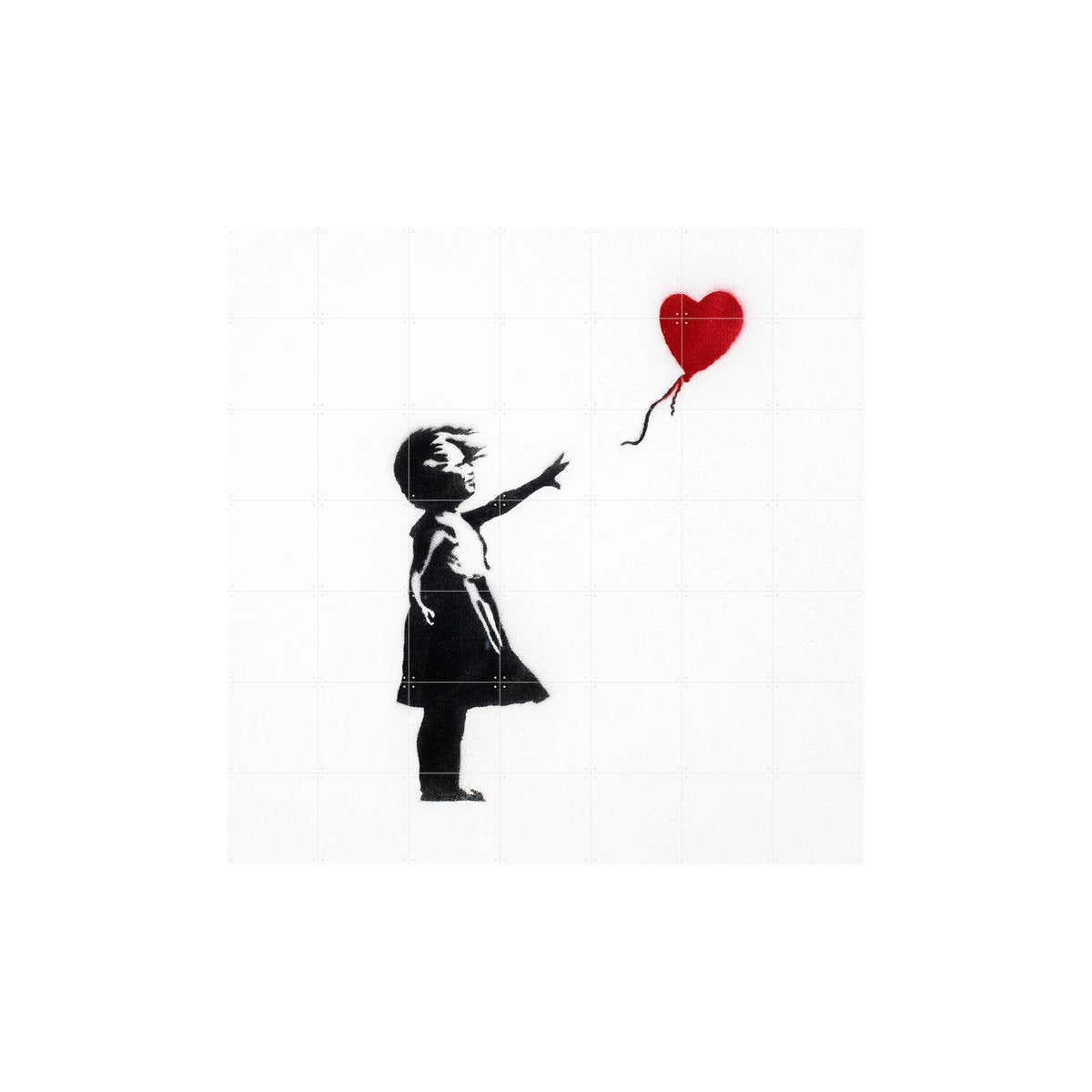 IXXI - Meisje met ballon Wall art - Poster - Wanddecoratie - L - 140x140 - white