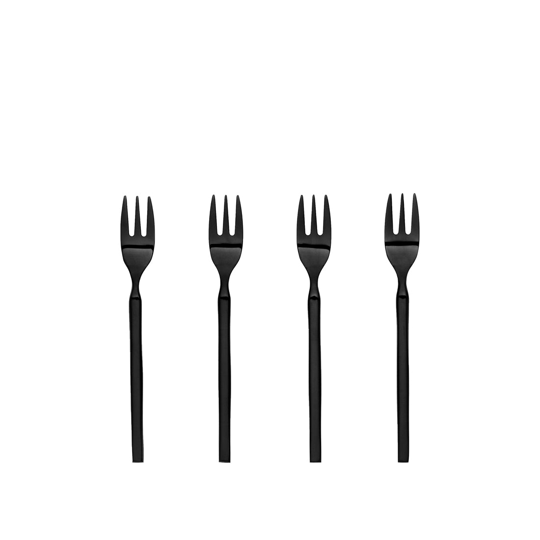 Broste Copenhagen - Gebaksvorkjes 'Hune' (Set van 4, Mat Black)