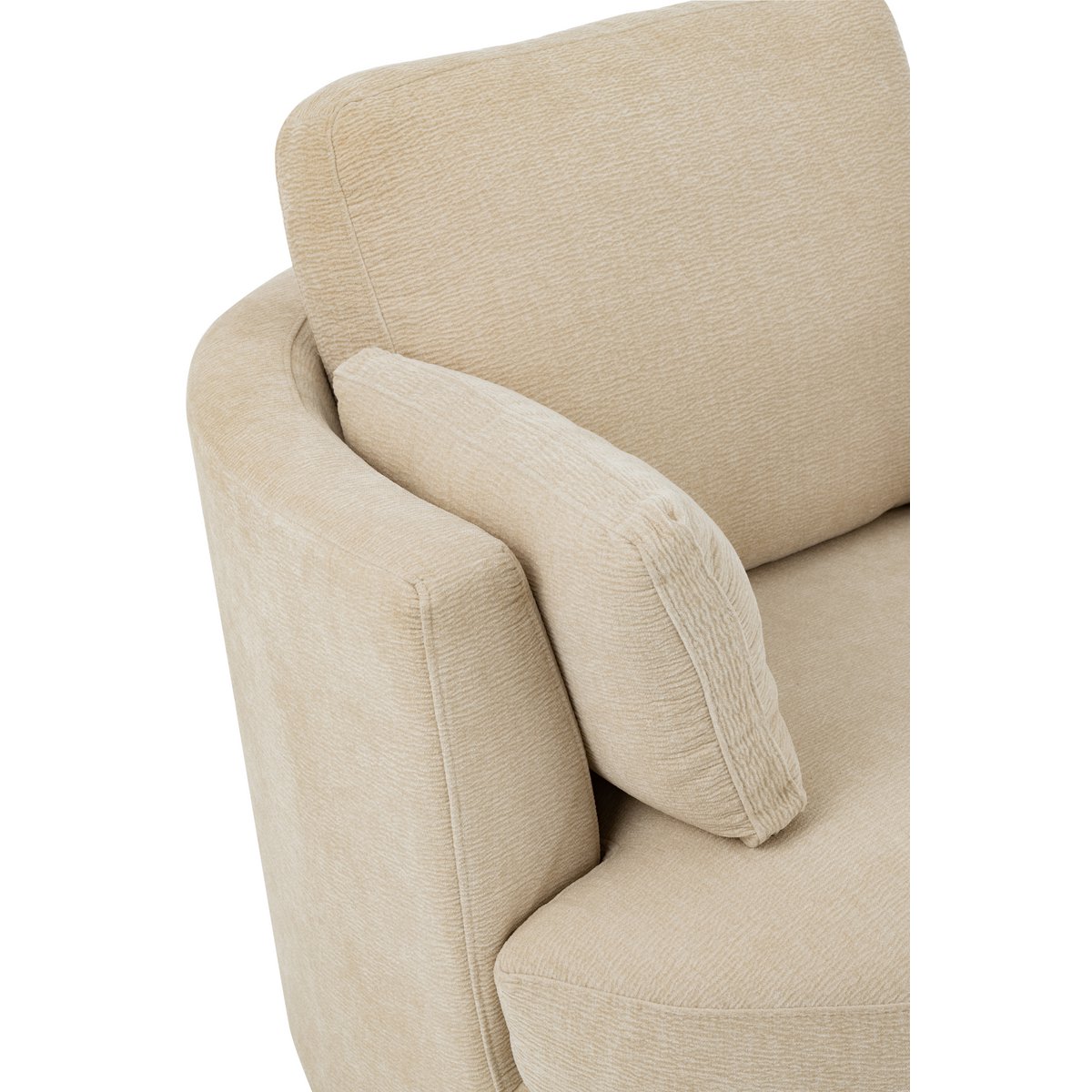 J-Line - Loungestoel Swiv Populierenhout/Schuime Beige