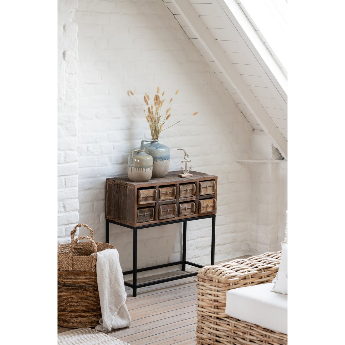 J-Line - Set aus drei Körben Lucie Bast Natural