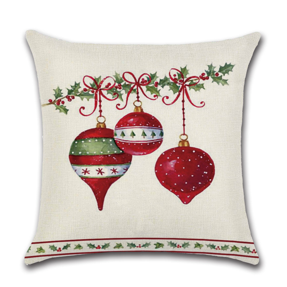 By Javy - Kussenhoes Kerst - Kerstballen aan lint
