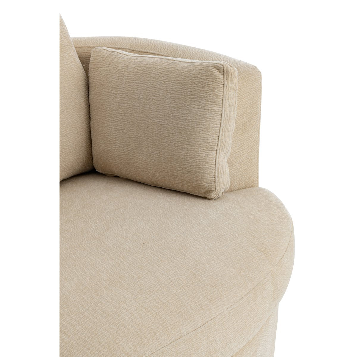 J-Line - Loungestoel Swiv Populierenhout/Schuime Beige