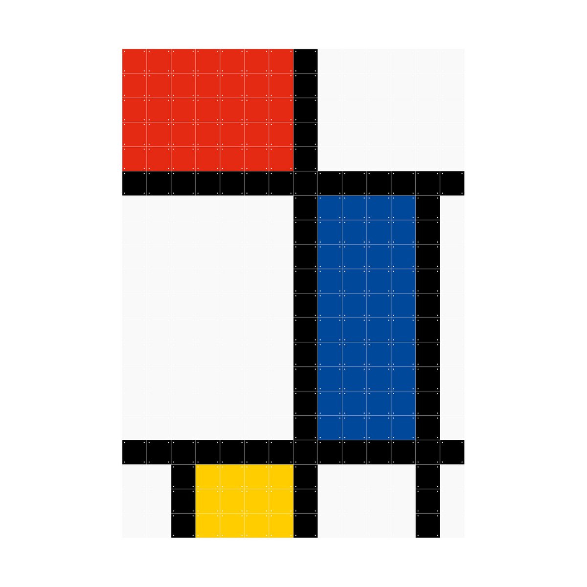 IXXI - Mondriaan pixel Wall art - Poster - Wanddecoratie