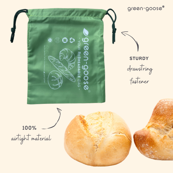 green-goose - Herbruikbare rPet Broodzakkenset