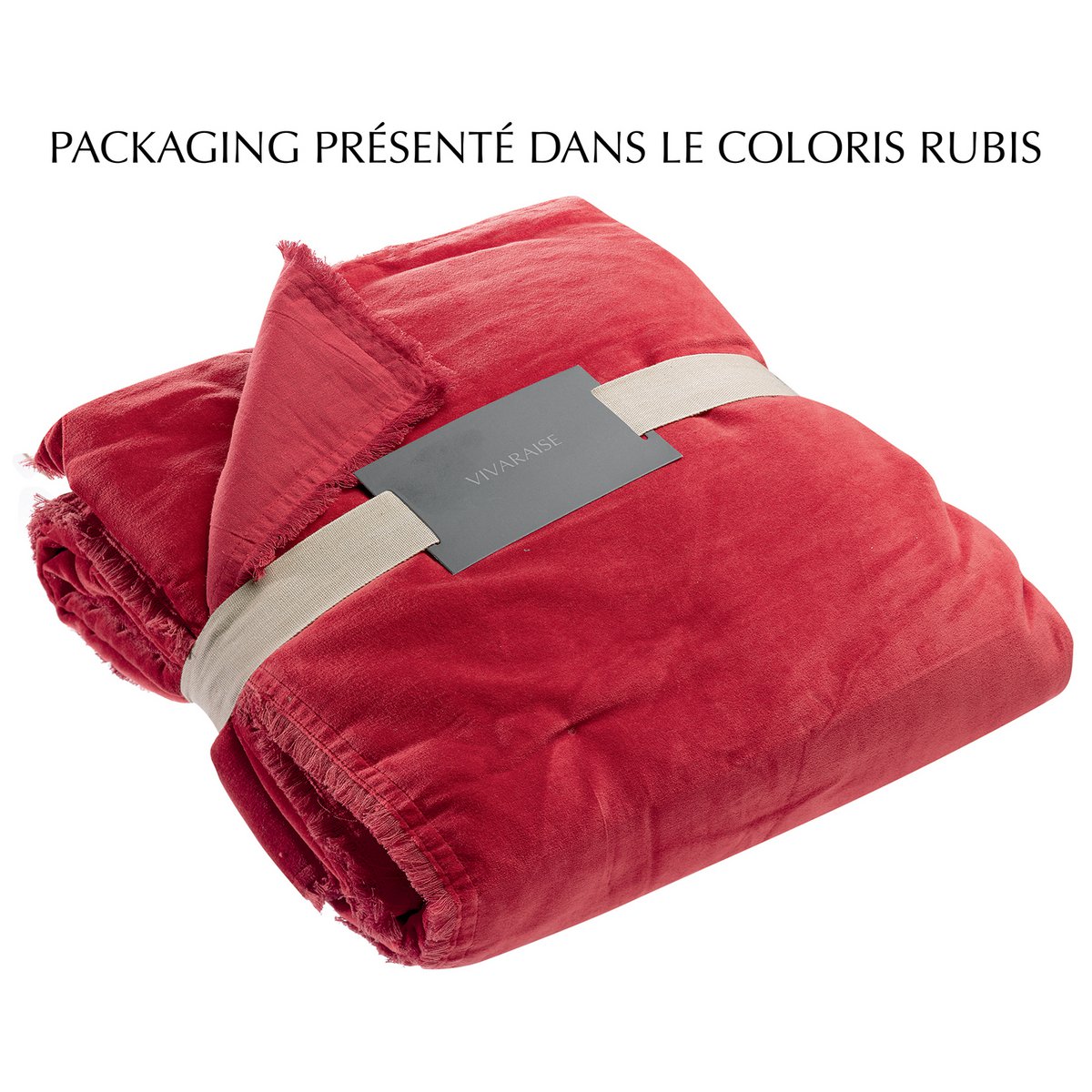 VIVARAISE - Plain throw Fara Perle 135 x 200