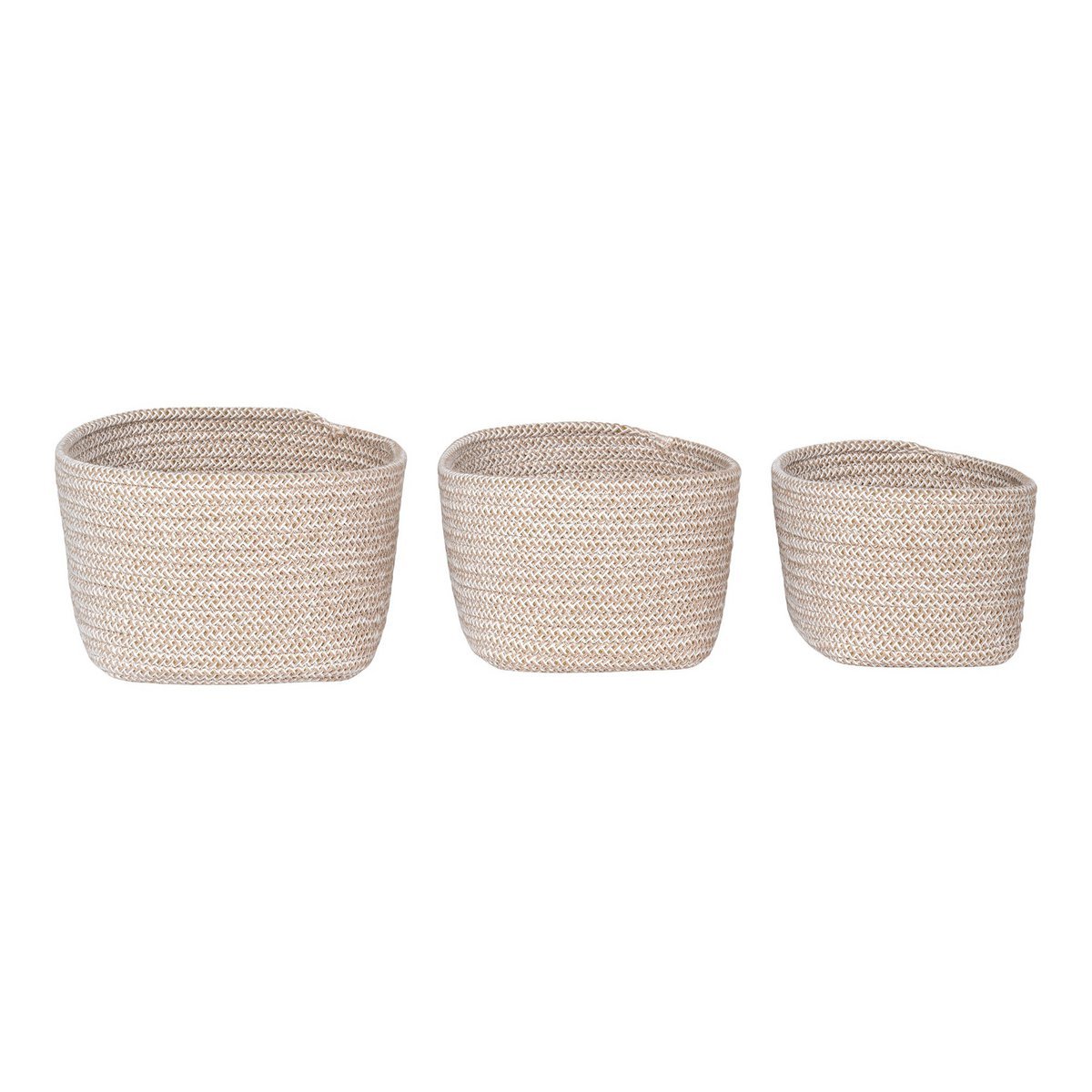 House Nordic - Cadima Basket - Mand, katoen, beige, set van 3