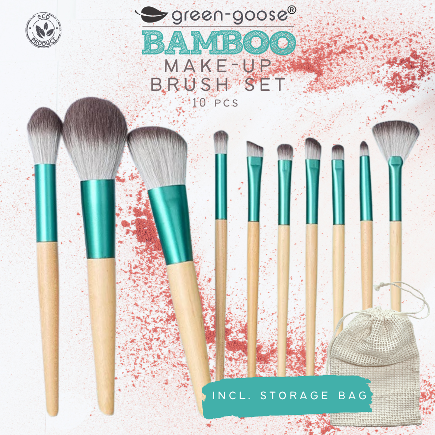 green-goose - Make Up Borstel Set met Zak - 10 Stuks