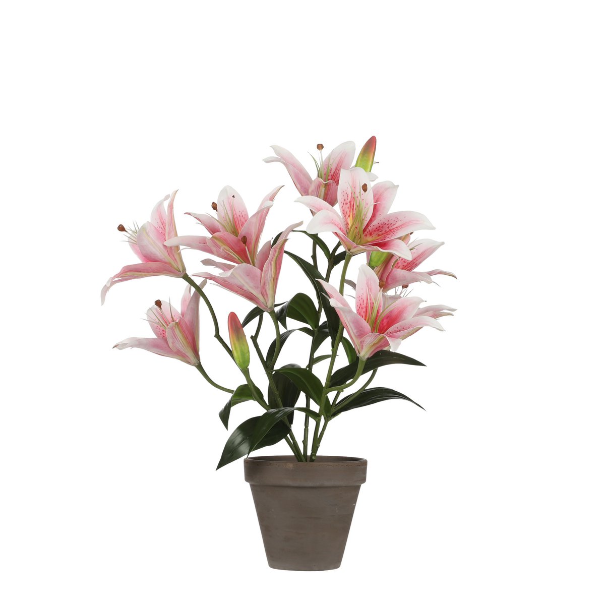 Mica Decorations - Tijgerlelie Kunstplant in Bloempot Stan - H47 x Ø45 cm - Roze