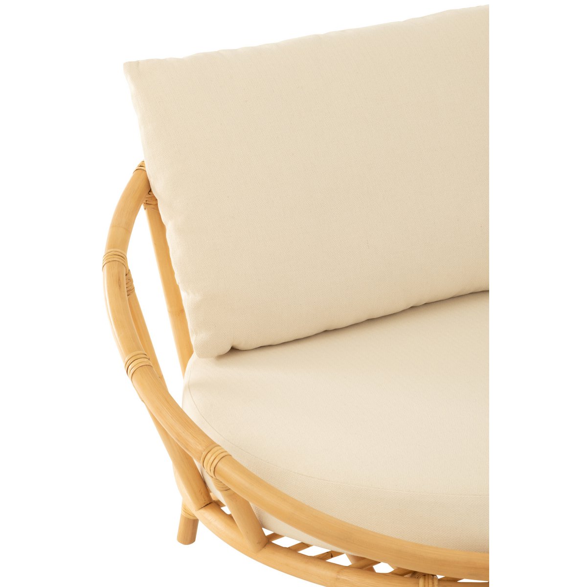 J-Line - Loungestoel 'Camden' (Wit, Naturel, Jute)