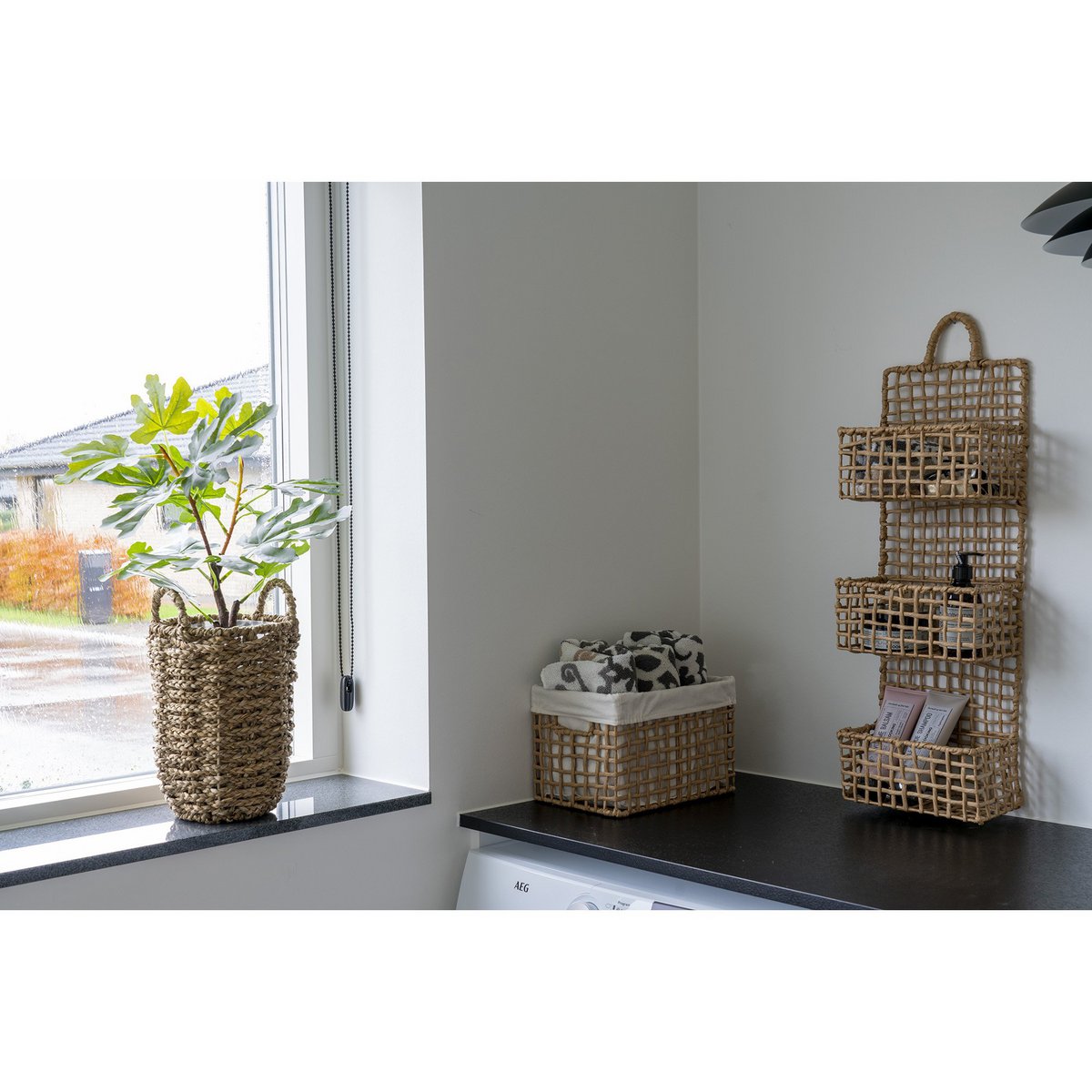 House Nordic - Bustelo Basket - Mand, papier, naturel, set van 2