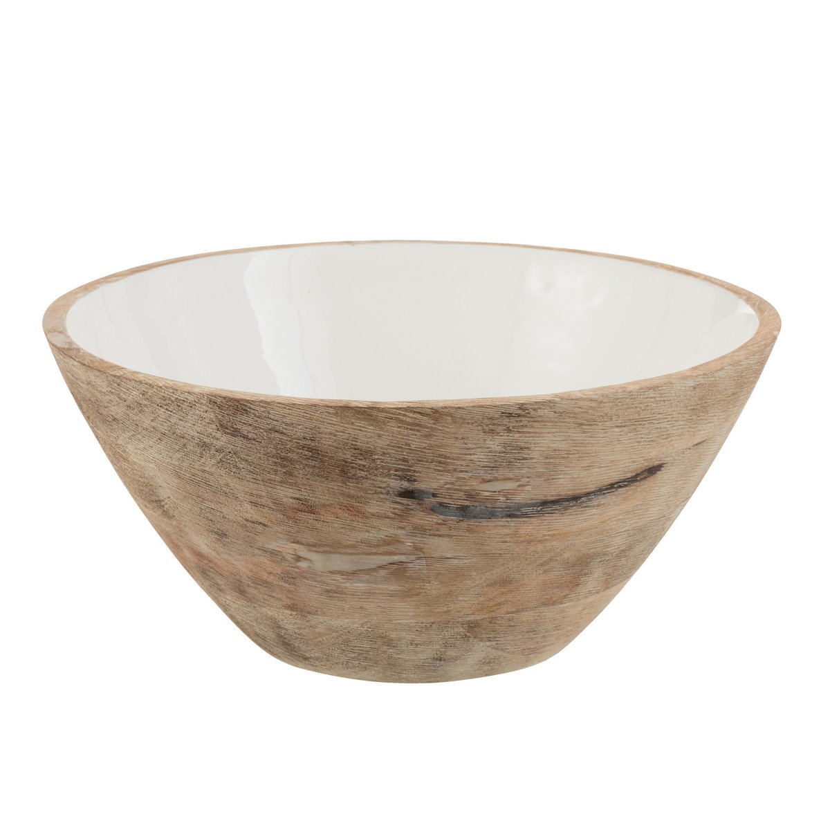 J-Line - Kom Mango - Hout - Wit/Naturel - Large