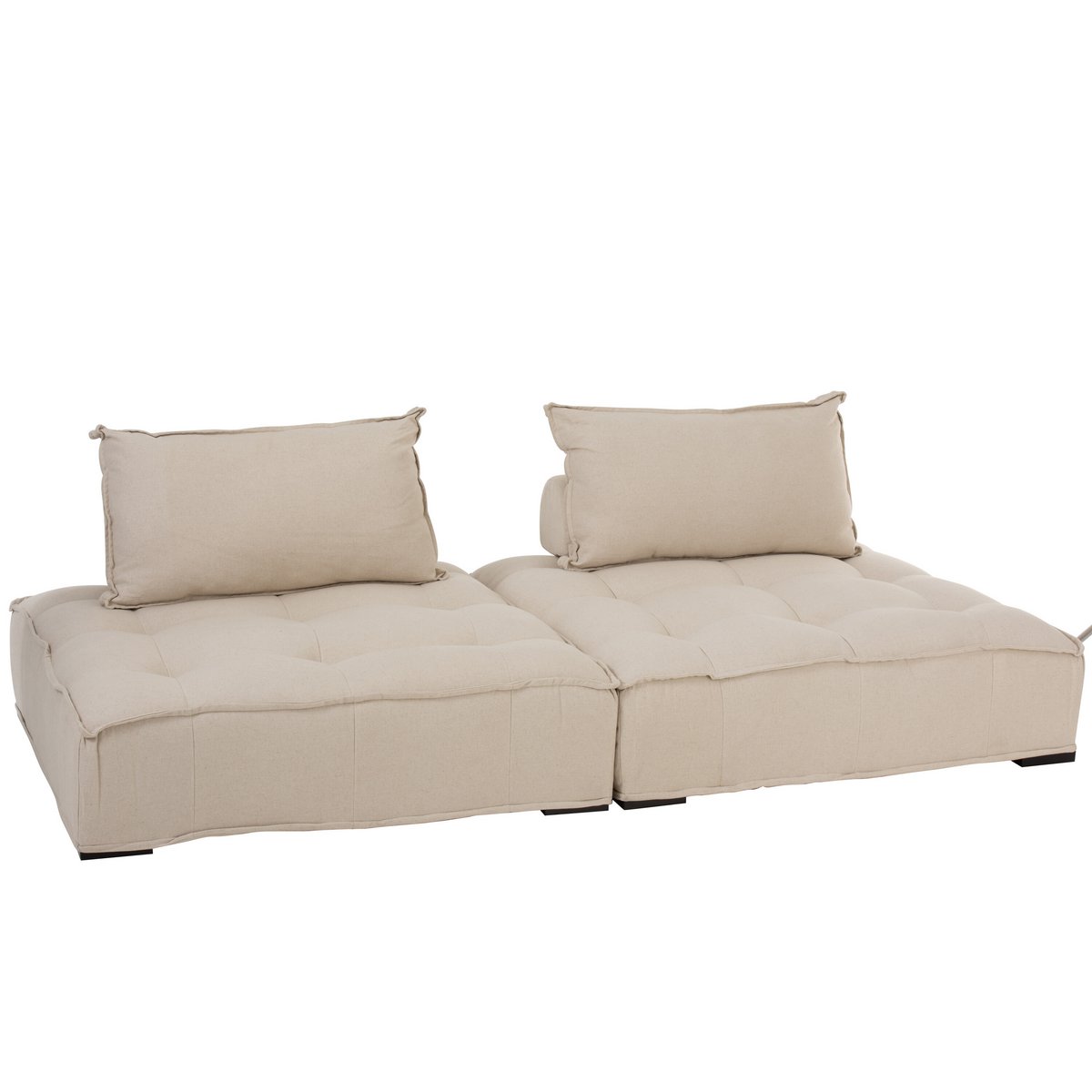 J-Line - Loungestoel/Poef 'Aline' (Linnen, 1-zit, Beige)