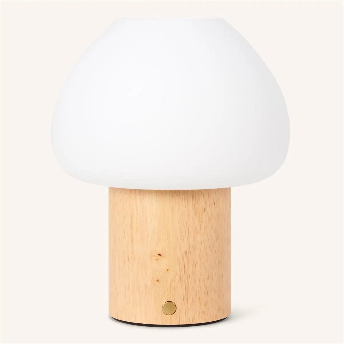 Tavellio-Amsterdam - Fynn Lichtbruine houten lamp – Oplaadbaar, dimbaar en stijlvol
