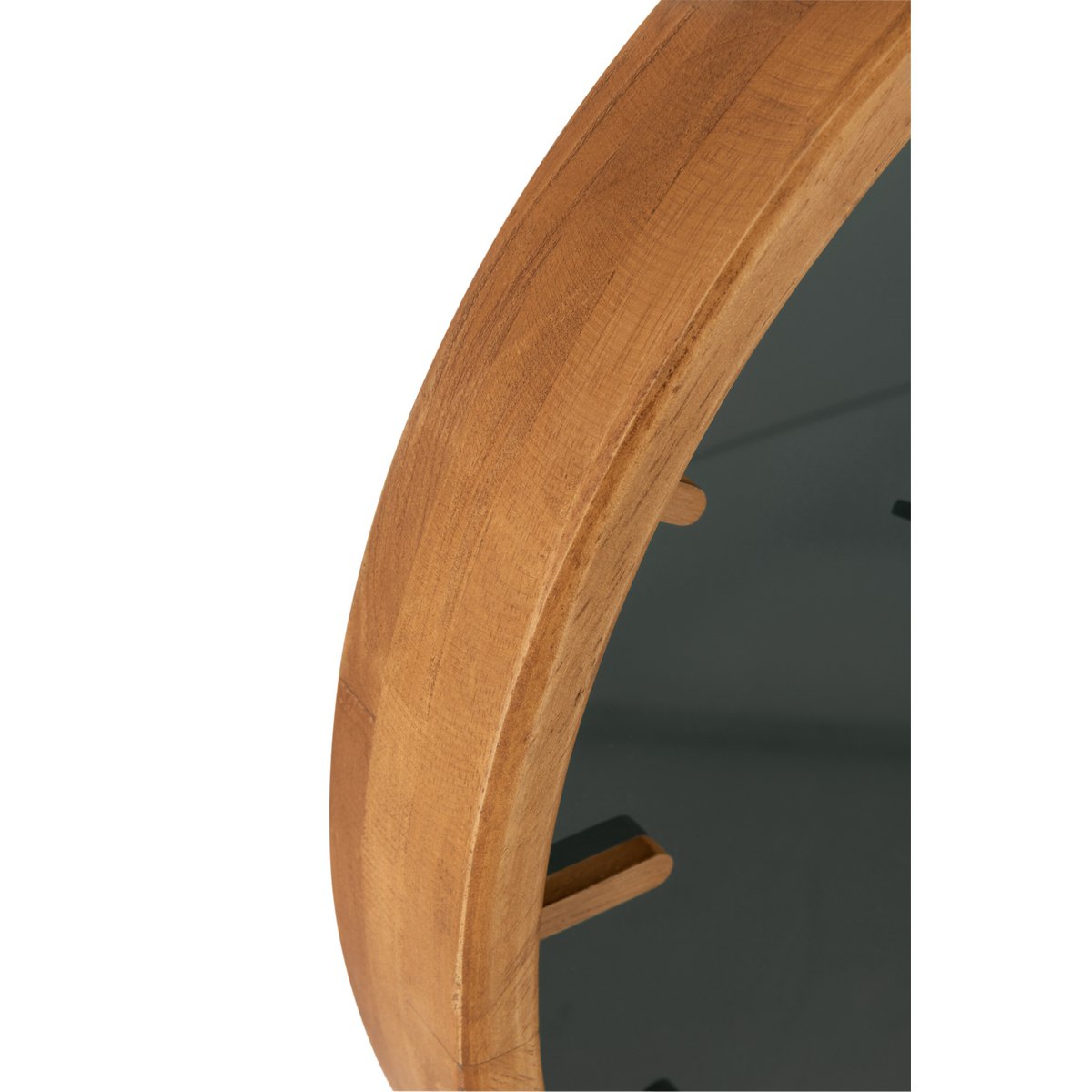 J-Line - Rond Klok - Hout/ Glas - Bruin/ Zwart - Ø40cm