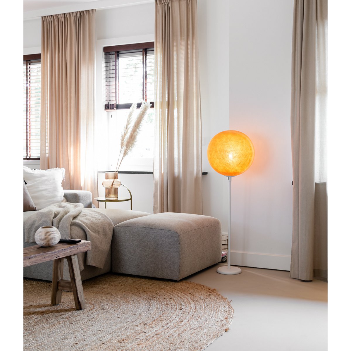 Cotton Ball Lights - Deluxe staande lamp high - Mustard - M